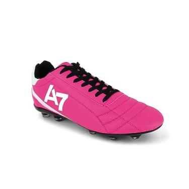 Imagem de Chuteira Futebol Campo Gramado A7 Com Travas Profissional Reforçada (Rosa, BR, Adulto, Numérico, 36)