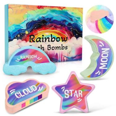 Imagem de Bombas de Banho Artesanais AWKUWA Rainbow Kids - 4 Unidades - Naturais