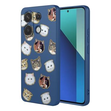 Imagem de HTXWXJC Capa de telefone para Redmi Note 13 Pro 4G, capa Poco M6 Pro 4G, à prova de choque, flexível, amortecedor, capa macia de TPU com estampa de gato, capa para celular Xiaomi Redmi Note 13 Pro 4G