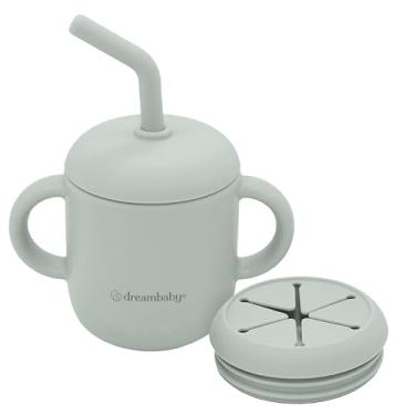Imagem de Dreambaby Copo De Silicone 3 Em 1 Com Canudo, Copo De Treinamento Aberto E Copo De Lanche - Recipiente À Prova De Derramamento Para Alimentos Para Lanches De Bebê
