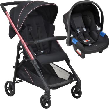 Imagem de Carrinho de Bebe com Bebe Conforto Burigotto Tak Metal Rose