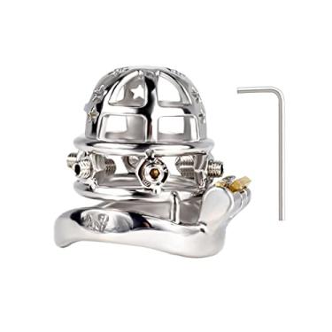 Imagem de Gaiola de castidade para homens, gaiola de aço inoxidável, anel peniano, brinquedos sexuais para adultos(Ring 40mm)