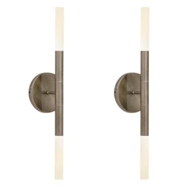 Imagem de Kit 2 Arandelas Luminária De Parede Tubo 2 Difusores Bronze