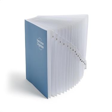 Imagem de Smead Classificador de arquivos de mesa de escritório expansível, material de escritório, organizador de mesa alfabético (A-Z), 20 divisórias de indexação, abas laminadas, tamanho carta, azul escuro,