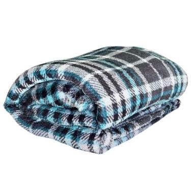 Imagem de Cobertor manta CASAL estampado macio felpudo - SAFIRA ENXOVAIS, Xadrez