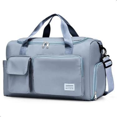 Imagem de Mala Bolsa de Mão Ombro Feminina para Viagem Grande Espaçosa (Azul)