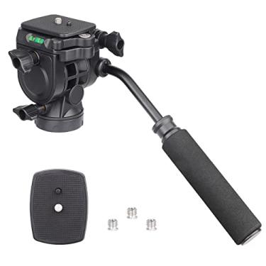 Imagem de Cabeça inclinável para câmera de vídeo com placa de liberação rápida de 1/10.2 cm, cabeça de tripé de câmera de vídeo resistente para câmeras Canon, Nikon, Sony, DSLR, filmadora, carrega até 3 kg