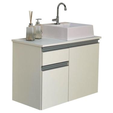 Imagem de Gabinete Balcão Banheiro Mdf - Abrazzo 70Cm Com Cuba