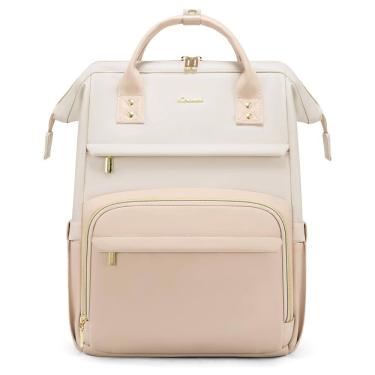 Imagem de Mochila de couro LOVEVOOK para mulheres com compartimento para laptop de 15,6"