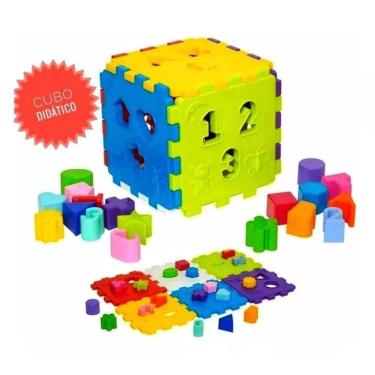 Imagem de Brinquedo Educativo Cubo Didático Encaixar Grande Brinquedo