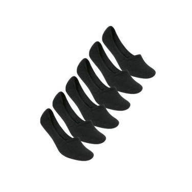 Imagem de Kit de 6 Pares de Meias Selene 7760-001 Sapatilha Invisível, Preto, 5