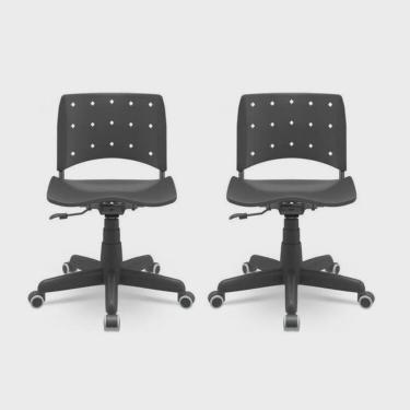 Imagem de Kit 2 Cadeiras para Escritório Ergonômica Secretária Giratória Ergoplax Mais Nr17