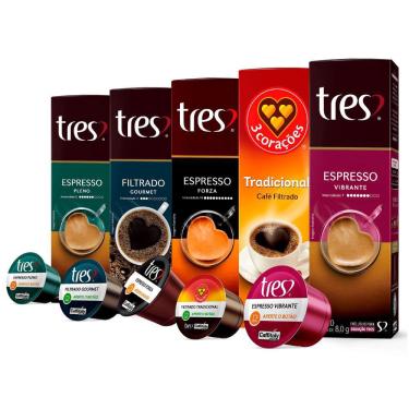 Imagem de Kit 5 Café Três Corações, 50 Cápsulas