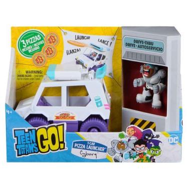 Imagem de Carrinho T-Car Lançador de Pizza e Cyborg - Jovens Titãs