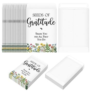 Imagem de Colarr Pacote com 100 pacotes de sementes de flores silvestres autoadesivos, pacotes de agradecimento, lembrancinhas de festa, armazenamento de moedas, envelopes de sementes de flores kraft para