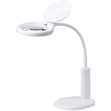 Imagem de MIIKHI Lupa de leitura portátil para mesa de trabalho Lupa LED portátil com luz grande portátil iluminada para leitura