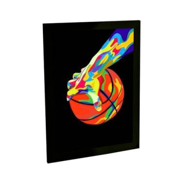Imagem de Quadro Decorativo Basquete Ilustração Pop Arte Grip Decoração Quarto Sala