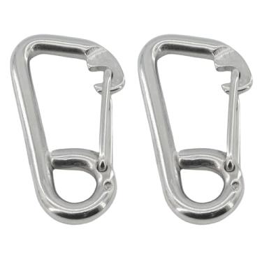 Imagem de MAMDAFAON Mosquetão de mola - Gancho de pressão de aço inoxidável 304 resistente com design anticorrosão, gancho de barco multiuso para escalada, vela, acampamento e uso diário