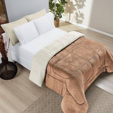 Imagem de Coberdrom Casa Scarpa Apollo King Sherpa Pele De Carneiro + Manta Flannel - Rosa Alaran...