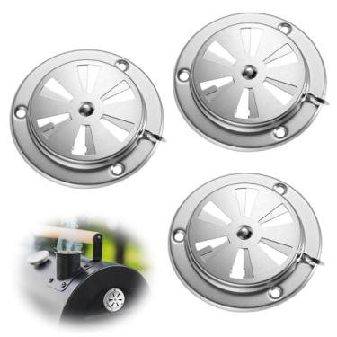 Imagem de 3 peças para churrasqueira, exaustor, fogão, ventilação, amortecedor, aço inoxidável, para maior fluxo de ar, peças de reposição, conjunto de saída de ar para churrasqueira, fogão