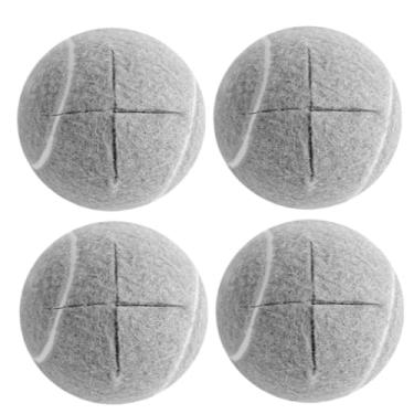 Imagem de Bolas de tênis pré-cortadas, 4 peças de bolas deslizantes para andador, protetores de chão de perna de cadeira de 6 cm, almofadas de feltro para pernas de móveis