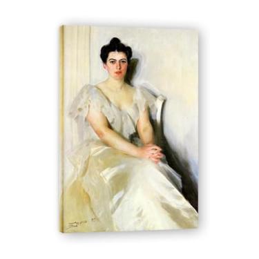 Imagem de LKXGRRSFG Saia longa branca Anders Zorn impressões em tela - Arte de obra-prima sueca, decoração de parede serenidade de verão e coleção de galeria de casa 60 x 75 cm