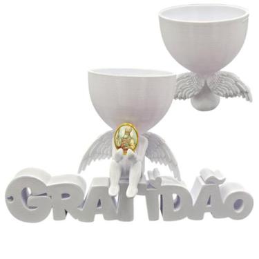 Imagem de Anjo Imagem Decoração Oração Santo Agostinho Gratidão 3D - Point da Fe