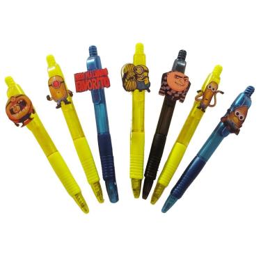 Imagem de Kit Meu Malvado Favorito Gru Minions filme novo 7 canetas esferograficas material escolar papelaria