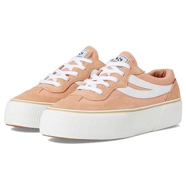 Imagem de Superga Tênis feminino 3041 Revolley Colorblock plataforma, Rosa empoeirado/totalmente branco, 41