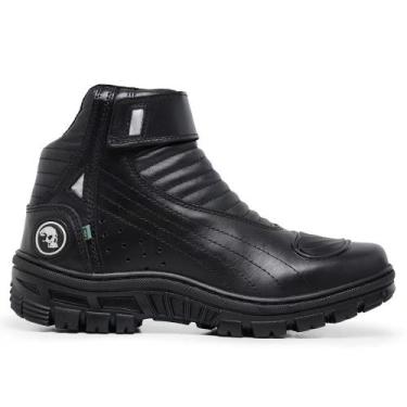 Imagem de Bota Motociclista Resistente Acero Couro Modelo Race Preto - Acero Bot
