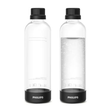 Imagem de PHILIPS Garrafas de carbonatação ADD910BKOQ/37, pacote duplo de garrafas de água PET reutilizáveis de 1L compatível com máquina de água com gás, pacote com 2 para ADD4902BKOQ/37, ADD4902WHOQ/37 e