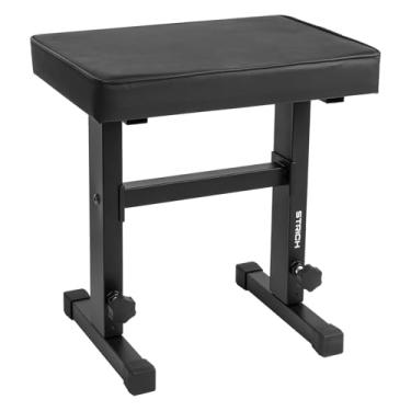 Imagem de STRICH Banco de piano ajustável, banco de teclado de música, cadeira de piano com almofada acolchoada para músicos, preto, SPB-M50 (couro poliuretano)