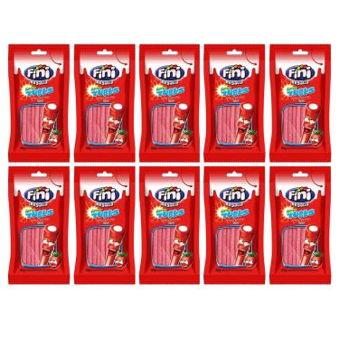 Imagem de Kit 10 Bala Fini Tubes Morango 80g