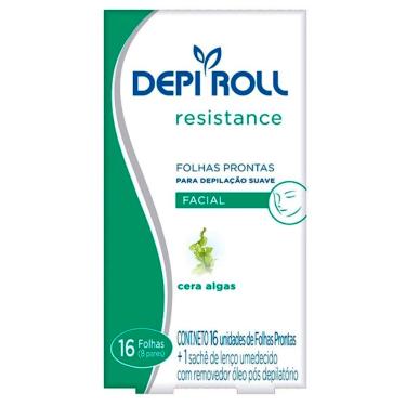 Imagem de Folhas Depilatórias Prontas Depi Roll Facial Algas 8 Pares