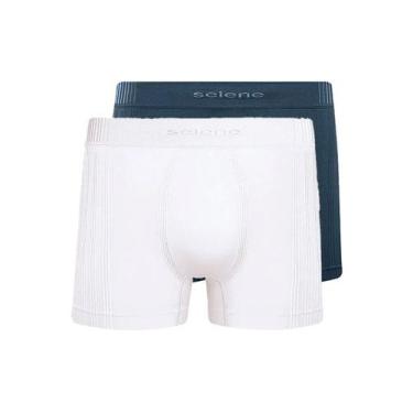 Imagem de Kit com 2 Cuecas Boxer Selene 11070-002//440 Colorido, Branco, G