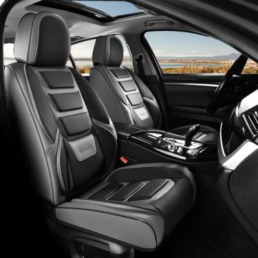 Imagem de Coverado Capas de assento de carro, capas frontais para carros, capa de assento de carro, capa de assento automotiva, impermeável, almofada de assento de carro de couro, capas internas universais