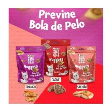 Imagem de KIT 3 Petisco Snack Quatree Gatos Nuggets Frango Bola de Pelo 60g SABO