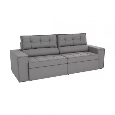 Imagem de Sofá Metros Retrátil E Reclinável Kappesberg Lanus Veludo Deluxe S147 Titanio