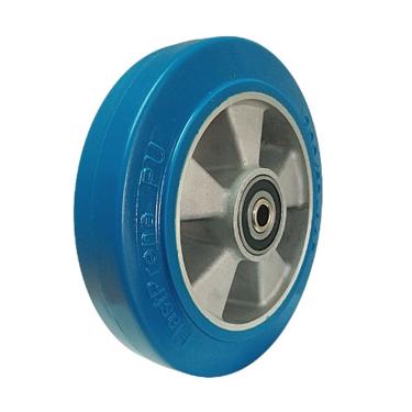 Imagem de Roda 8x2 Pu Elástico Alta Resistência Pisos Abrasivo Azul 700 Kg