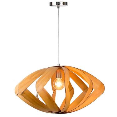 Imagem de Lustre Pendente Em Madeira - Eye - 58 Cm