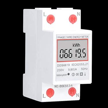 Imagem de Medidor de Energia Elétrica Monofásica Inteligente 2p Din Rail Power Medidor 230V para Uso Doméstico