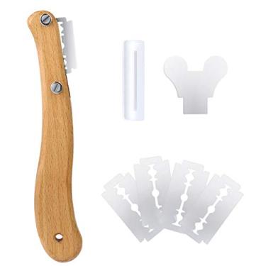 Imagem de Healeved Ferramenta De Corte Massa Pão Com Cabo Madeira E 5 Lâminas, Cortador Bolo Criativo, Capa Protetora Para Faca Ácida