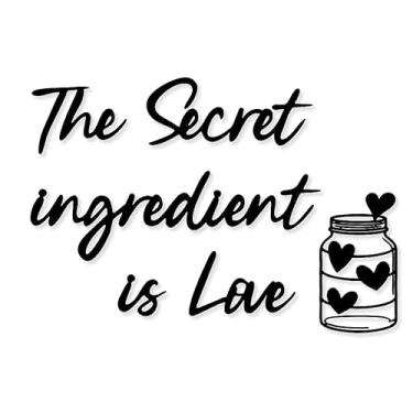 Imagem de Xedatric Placa De Parede Metal "O Ingrediente Secreto É Amor" Feita Com Decoração Para Balcão, Despensa, Casa Fazenda, Sala Jantar, Cozinha
