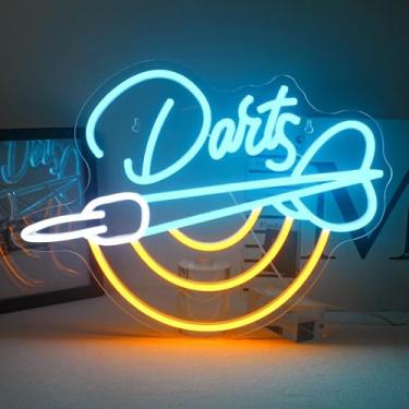 Imagem de DUOLIYBC Placa De Neon Para Alvo Dardos, Sala Jogos, Bar Em Casa, Caverna Do Homem E Decoração Festa, Luz Estética Bares Cerveja, Clubes, Salas Estar Noites 16,5" × 12,2"