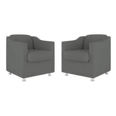 Imagem de Kit 02 Cadeiras Poltronas Decorativas Recepção Clinica Suede - Balaqui