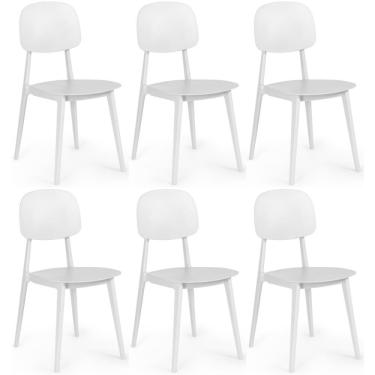 Imagem de Kit 6 Cadeiras Itália Para Sala/cozinha Em Polipropileno - Branco