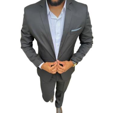 Imagem de Terno Slim Masculino 100% Poliéster - Várias Cores - Modelagem Moderna