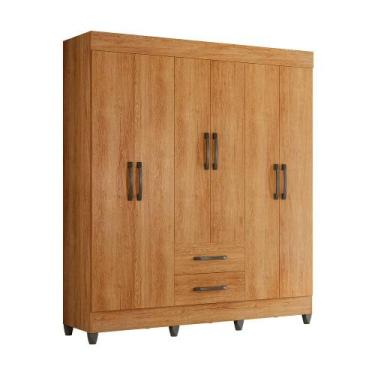 Imagem de Guarda Roupa Casal 6 Portas 2 Gavetas Casal Completo Maleiro Cinamomo 