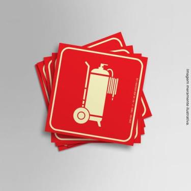 Imagem de Kit Adesivos Fotoluminescente Extintor com rodas 20cmx20cm - PRESENTE-