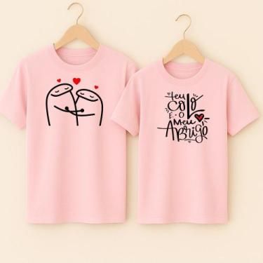 Imagem de Camiseta Casal Algodão Estampa Teu Colo é o Meu Abrigo Música Fofo Nam